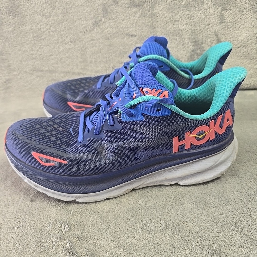 Hoka One One Clifton 9 Shoes Womens Size 8 B Blue 1127896 BBCRM Running Sneakers - Picture 3 of 11